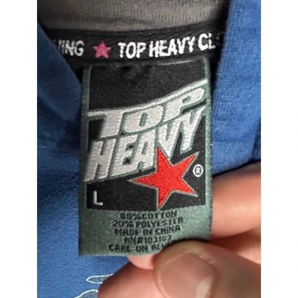Vintage Y2k Top Heavy 48 MX Free Style Motocross Double Sided Graphic Hoodie‎